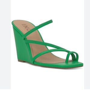NEW I.N.C. International Concepts Womens Eiana Toe-Ring Wedge Green Smooth 9M